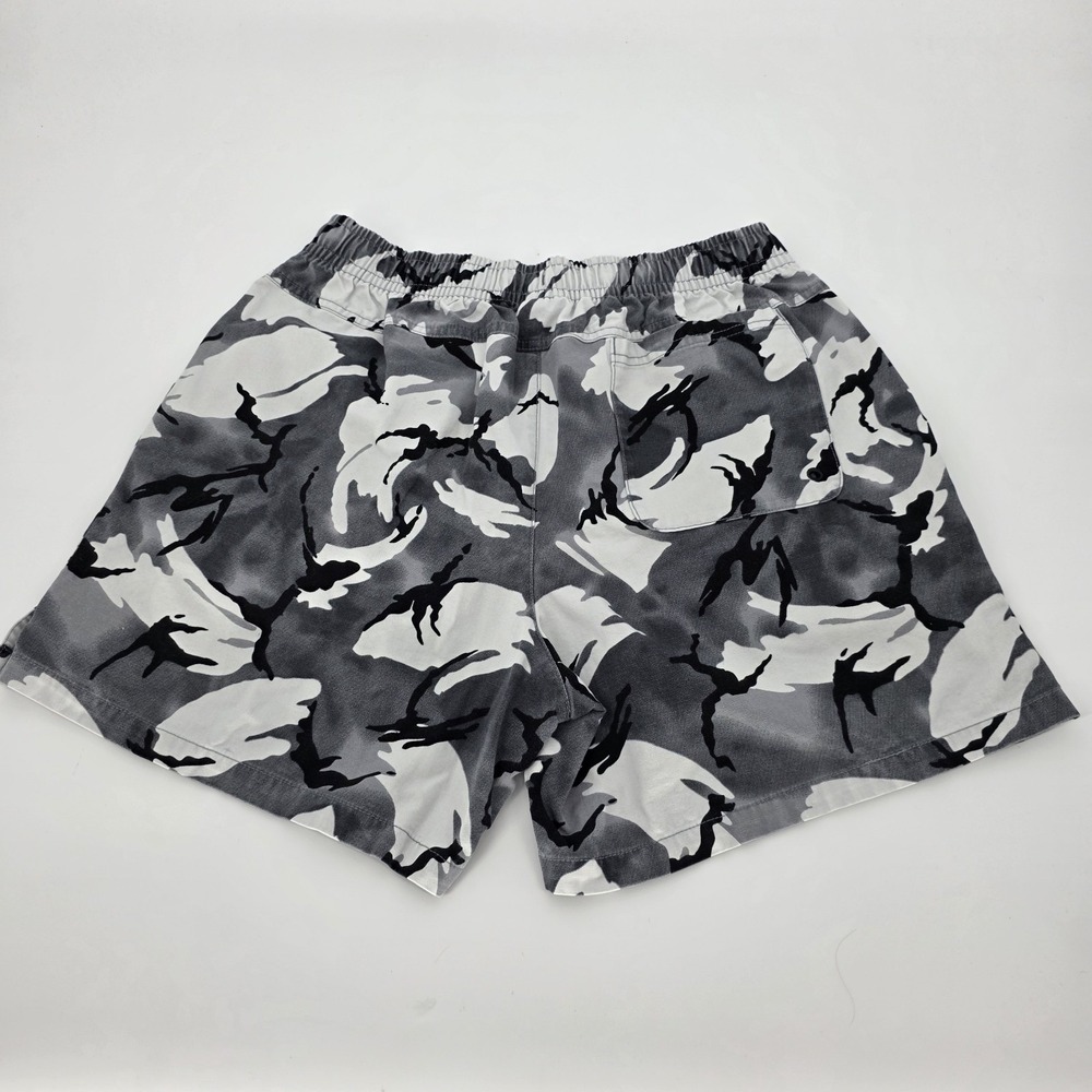 Nike Men's Medium Brushstroke Camouflage Shorts Drawstring Elastic Waist Gray - Picture 4 of 9